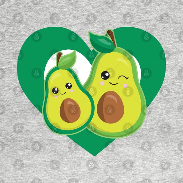 Cute Avocado Heart by HeartsandFlags